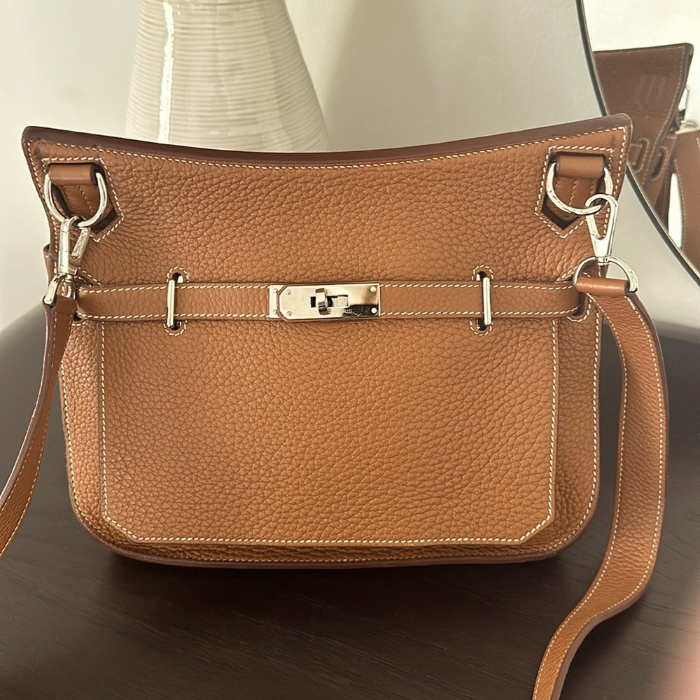 luggage brown handbag silver hardware